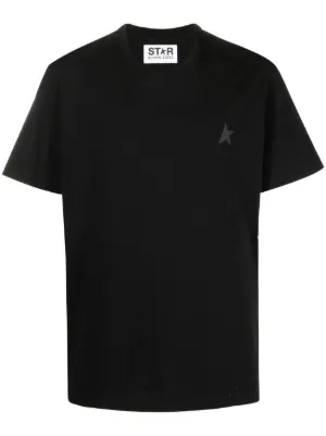 Golden Goose White Star Collection T-shirt with black star on the front