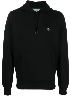 Lacoste logo-patch cotton hoodie 