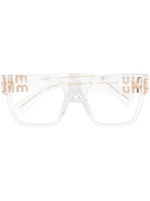 Miu Miu Eyewear logo-plaque transparent glasses