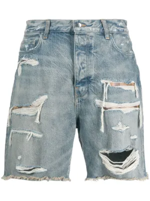 AMIRI distressed knee-length denim shorts