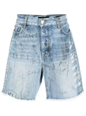 AMIRI logo-print denim shorts