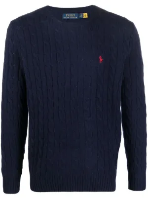 Polo Ralph Lauren cable-knit Pony-motif sweater