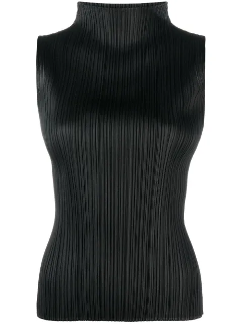 Pleats Please Issey Miyake plissé-effect high-neck top
