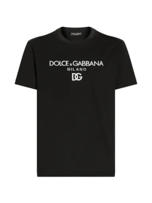 Dolce & Gabbana logo-embroidered cotton T-shirt