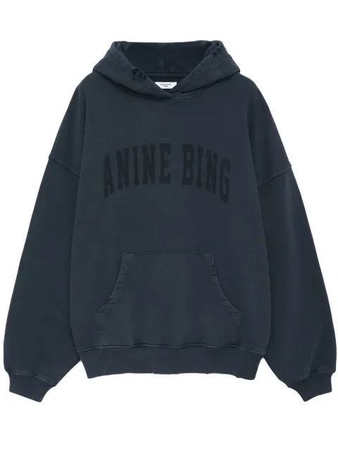 ANINE BING Harvey logo-print cotton hoodie 