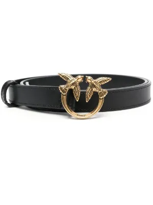 PINKO Love Birds thin leather belt 2cm