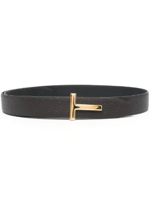 TOM FORD T-plaque leather belt 
