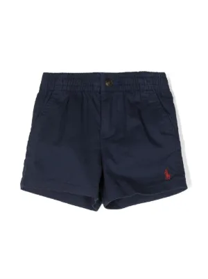 POLO RALPH LAUREN KIDS logo-embroidered cotton shorts