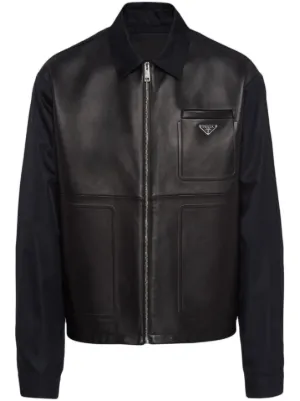 Prada Re-Nylon leather jacket