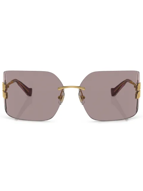 Miu Miu Eyewear logo oversize-frameless sunglasses