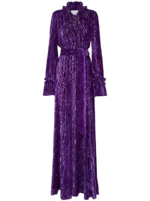 Philipp Plein Chiffon Gipsy devor&eacute;-effect dress