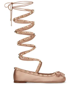 Valentino Garavani Garavani Rockstud satin ballerinas