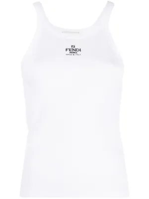 FENDI logo-embroidered vest top