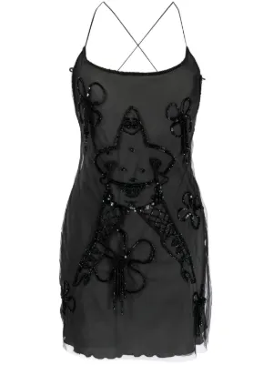 GCDS Patrick-embellished tulle mini dress