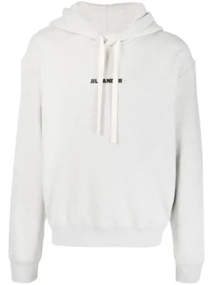 Jil Sander logo-print cotton hoodie