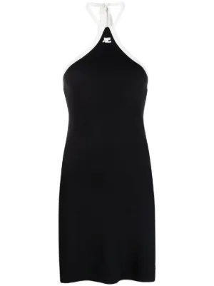 Courrèges logo-embroidered cotton dress 