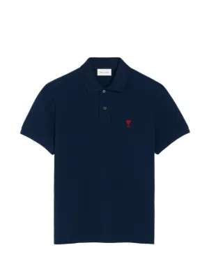 AMI Paris Ami de Coeur embroidered-logo polo shirt