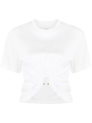 Rabanne gathered cotton T-shirt