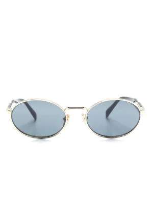 Prada Eyewear logo-engraved oval-frame sunglasses