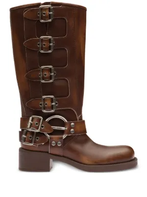 Miu Miu buckle-detail leather boots