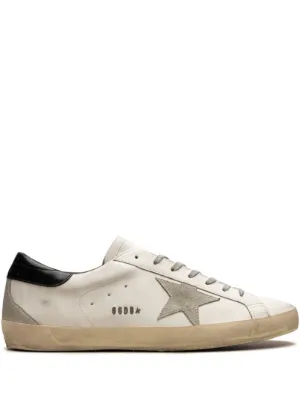 Golden Goose Super-Star trainers with black heels tab and metal stud lettering