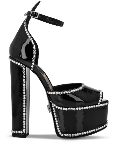 Philipp Plein crystal-embellished heeled platform sandals