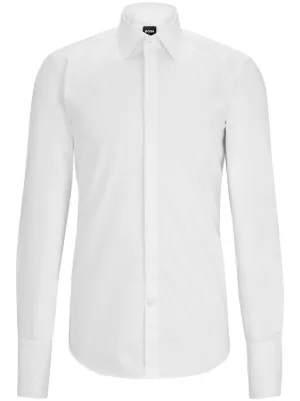 BOSS slim-fit dress shirt in easy-iron stretch cotton