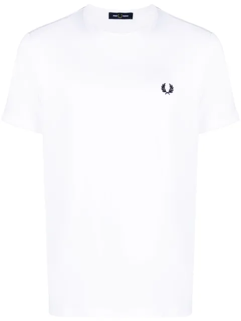 Fred Perry Ringer Wreath-embroidered T-shirt