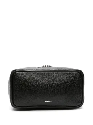 SANDRO toiletry bag in grained fabric