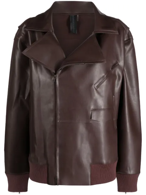 Norma Kamali oversized zip-up biker jacket