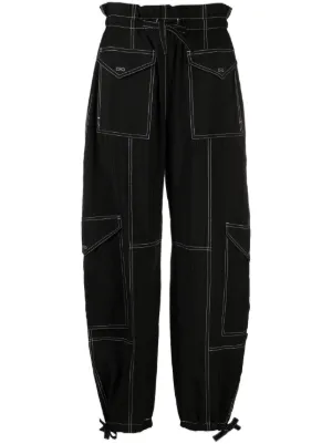 GANNI paperbag-waist cargo trousers