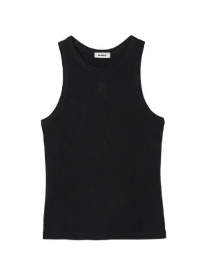 SANDRO logo-embroidered ribbed tank top