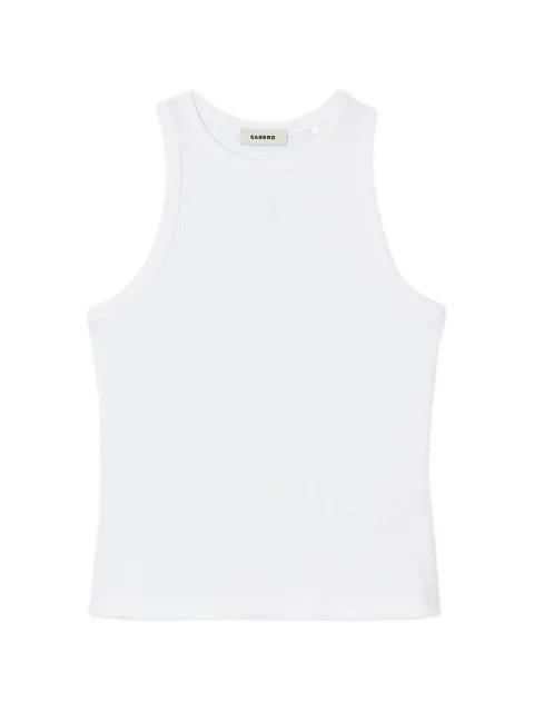 SANDRO logo-embroidered ribbed tank top