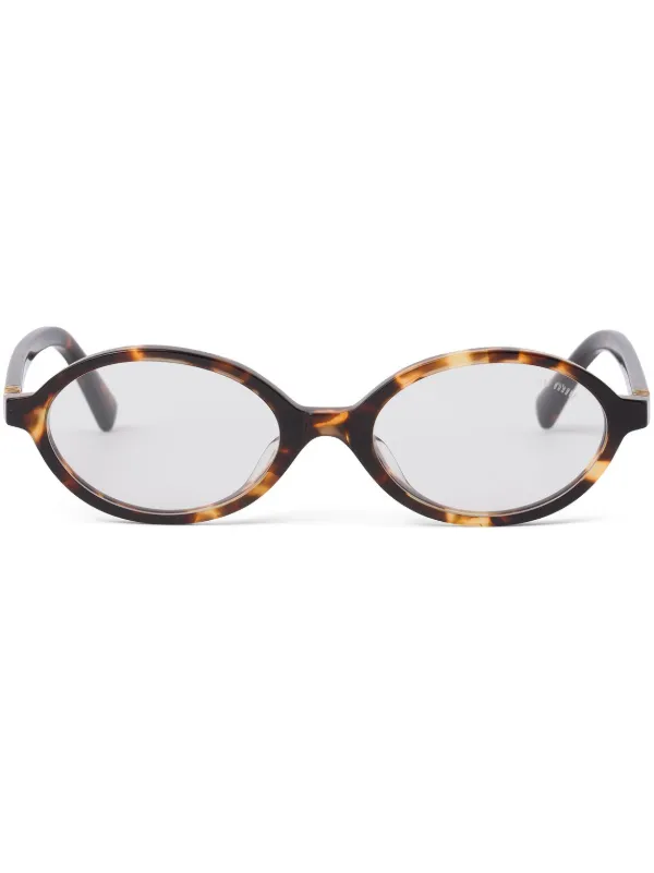 Miu Miu Eyewear Runway logo-plaque sunglasses 