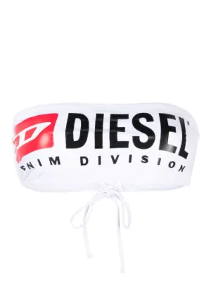 Diesel bandeau bikini top with maxi logo