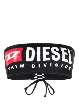 Diesel bandeau bikini top with maxi logo