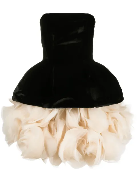 Ana Radu petal-layered velvet mini dress