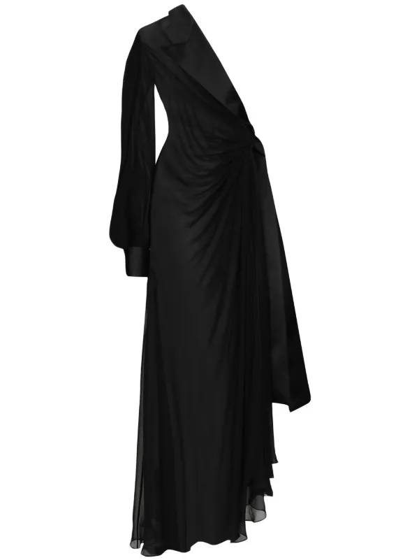 Dolce & Gabbana long chiffon one-shoulder dress