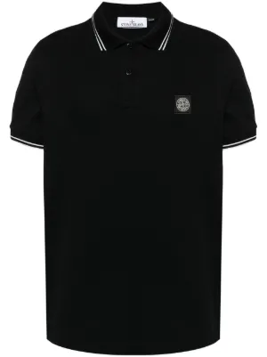 Stone Island logo-patch polo shirt