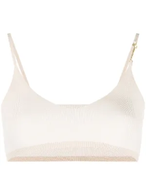 Jacquemus Pralu logo-plaque bralette top