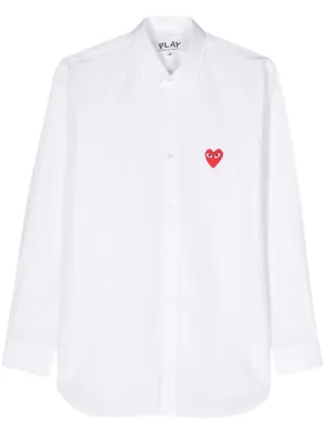 Comme Des Gar&ccedil;ons Play heart-patch long-sleeve shirt