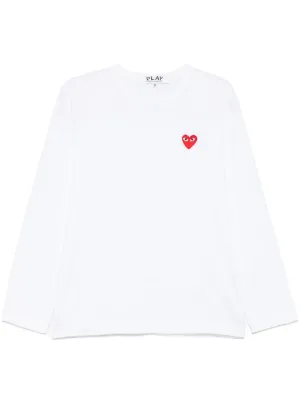 Comme Des Gar&ccedil;ons Play heart-patch long-sleeve T-shirt