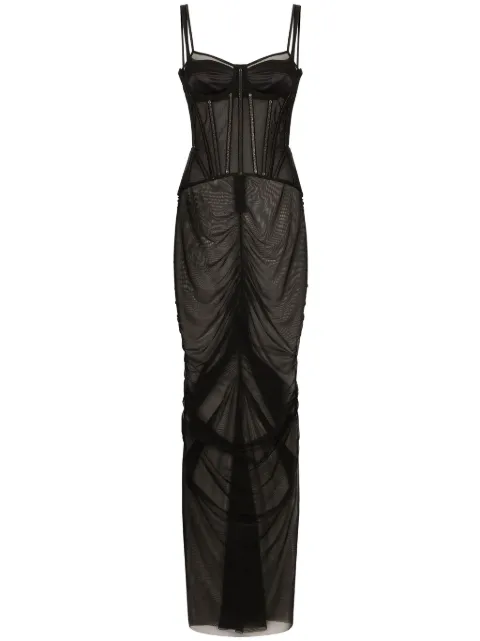 Dolce & Gabbana long tulle dress with corset details