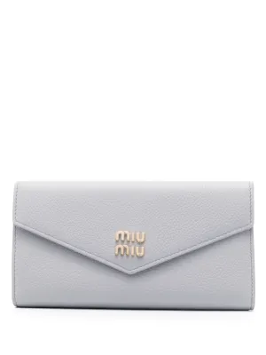 Miu Miu logo-lettering leather wallet