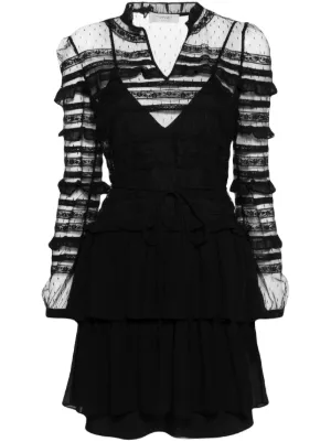 TWINSET ruffled mesh mini dress