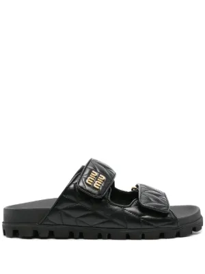 Miu Miu matelass&eacute; leather sandals