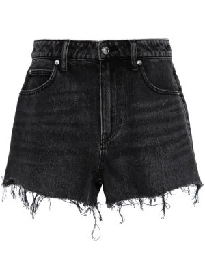 Alexander Wang Bite high rise denim short with logo pocket shorts