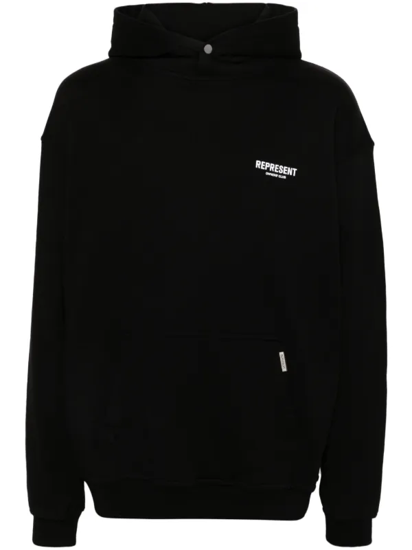 Represent logo-print cotton hoodie