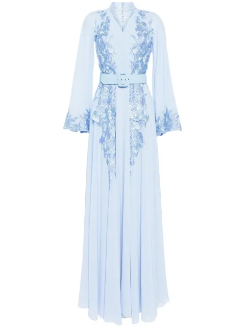 Saiid Kobeisy  floral-embroidered beaded kaftan dress