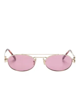 Miu Miu Eyewear logo-lettering oval-frame sunglasses
